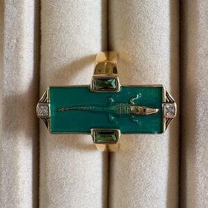 Little Rooms 18k gold plated alligator ring
